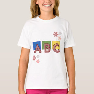 T-shirt d'apprentissage ABC mignon pour enfants Co