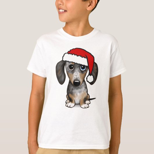 T-shirt Dappy Dachshund Père Noël Wiener Chien Noël (Devant)