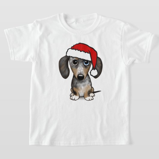 T-shirt Dappy Dachshund Père Noël Wiener Chien Noël (Poser)