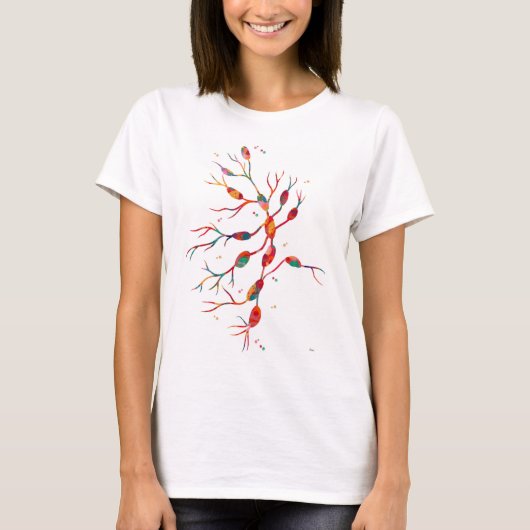 T-shirt d'aquarelle de système lymphatique (Devant)
