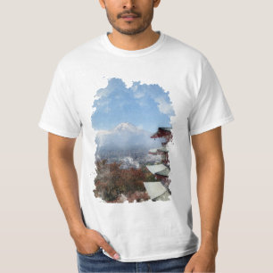 T-shirt d'aquarelle du Mont Fuji Japon