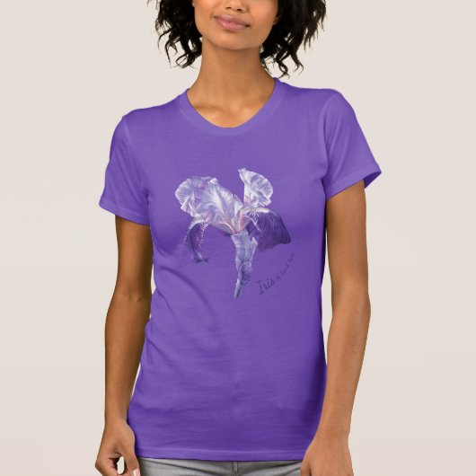 T-shirt d'aquarelle violet Iris (Devant)