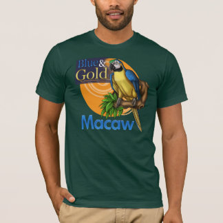 T-shirt d'ara de bleu et d'or