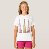 T-shirt d'arbre de Noël en or (Devant entier)
