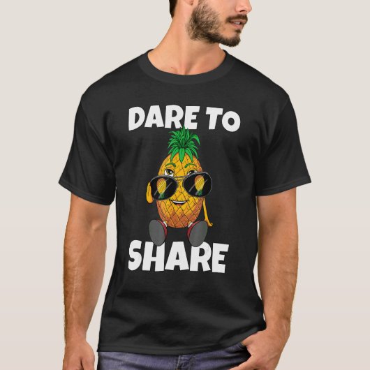 T-shirt Dare To Share Swinger Upside Down Sunglasses Pinea (Devant)
