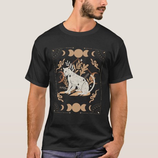 T-shirt Dark Academia Aesthetic Celestial Boho Tarot Leopa (Devant)