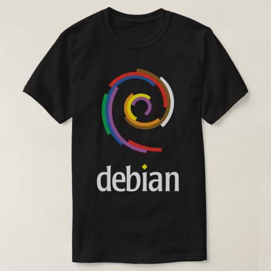 T-shirt Dark Color Debian Linux (Design devant)