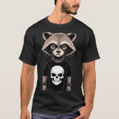 T-shirt Dark Emo Raccoon With Skull Punk Style Alternative (Devant)
