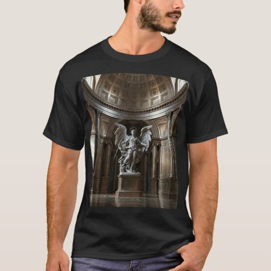 T-shirt Dark Fallen Angel Statue\Gothic Cathedral T-Shir (Devant)