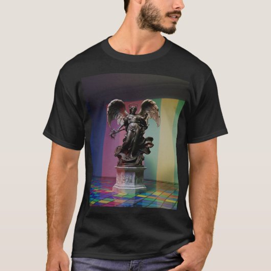 T-shirt Dark Fallen Angel Statue\Gothic Cathedral T-Shir (Devant)