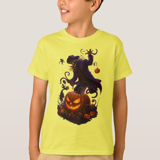 T-shirt Dark Pumpkin Reaper – Creepy Halloween Skeleton Ar (Devant)