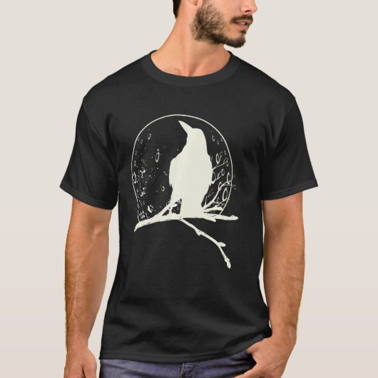 T-shirt Dark Raven Silhouette Design cadeau pour Crow Rave (Devant)
