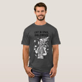 T-shirt Dark Skeleton Astronaut in Space Drinking (Devant entier)