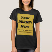 T-shirt Dark Women's Tee with Metallic Gold Design Bg (Devant)