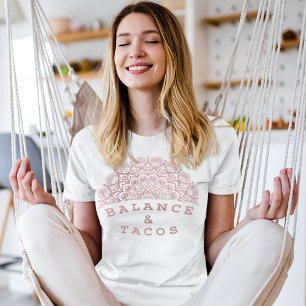 T-shirt Darker Blush Pink Mandala Balance et Taco Yoga
