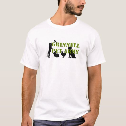 T-shirt d'armée d'animal familier de Grinnell avec (Devant)