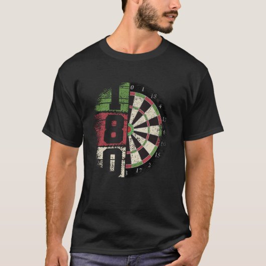 T-shirt Dart 180 fléchette de tableau de bord rétro dart 1 (Devant)