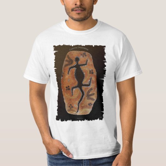 T-shirt d'art aborigène australien GOANNA DREAMTIM (Devant)