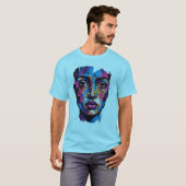 T-shirt d'art abstrait moderne du visage (Devant entier)