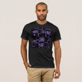 T-shirt d'art Abstrait noir, violet et rétro (Devant entier)
