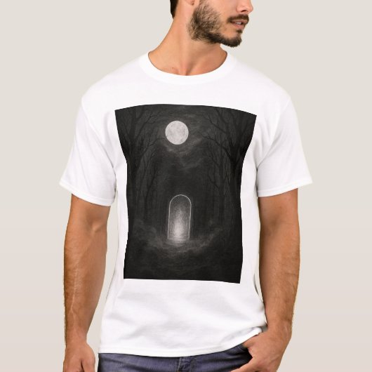 T-Shirt d'Art Abstrait Sombre (Devant)