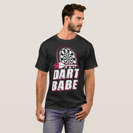 T-shirt Dart Babe fléchettes Joueuse fléchettes Dames fill (Devant entier)