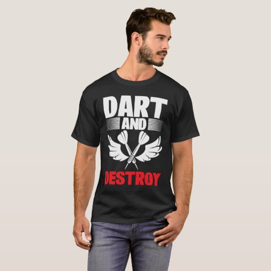 T-shirt Dart Board Dart and Destroy Dar for Teams (Devant entier)