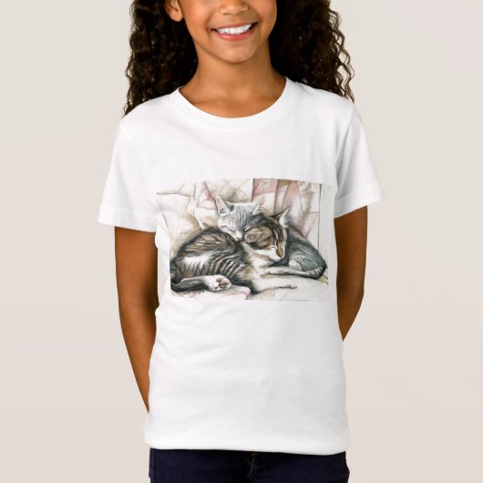 T-shirt d'art de chat "de chatons de sommeil" (Devant)