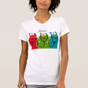 T-shirt d'art de chat d'infirmière