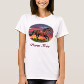 T-shirt d'art de cheval libre né (Devant)