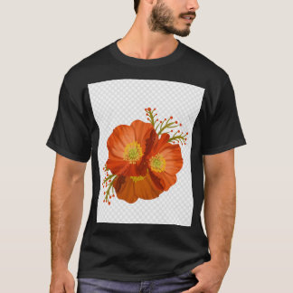 T-shirt d'art fleuri rouge gras - Vibrant artisana