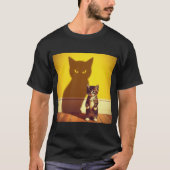 T-shirt d'art minimaliste de chat (Devant)