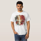 T-shirt d'art naturel aquarelle (Devant entier)