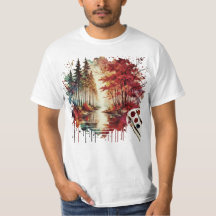 T-shirt d'art naturel aquarelle
