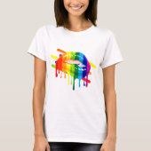 T-shirt d'art pour les lèvres arc-en-ciel LGBT (Devant)