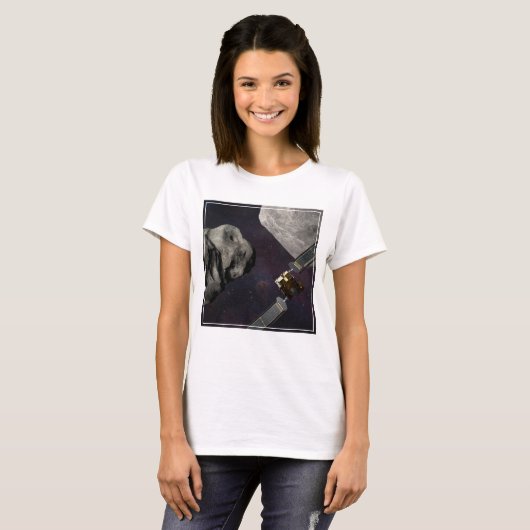 T-shirt Dart Spacecraft Et Le Liciacube Avant Impact (Devant entier)