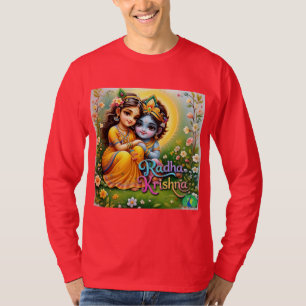 T-shirt d'art spirituel coloré Radha Krishna
