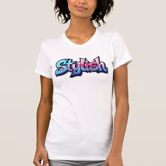 T-Shirt d'art textuel graffiti élégant (Devant)