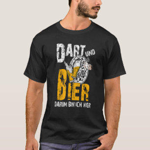 T-shirt Dart Und Bier Darum Bin Ich Hier Oeil Cible de fle