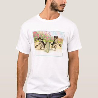 T-shirt d'art Vintage Badminton Kittens