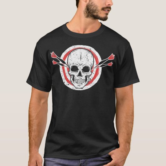 T-shirt Dartboard Skeleton Darts Player (Devant)