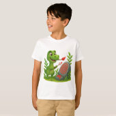 T-shirt d'artiste de dinosaure mignon (Devant entier)