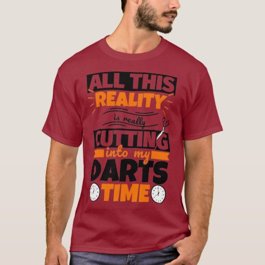 T-shirt Darts Drôle Dire Hobby (Devant)