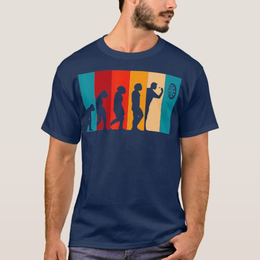 T-shirt Darts Evolution Funny Retro Dart Joueurs Cool (Devant)