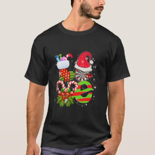 T-shirt Darts Sports Amoureux Xmas Éclairage Père Noël Lov