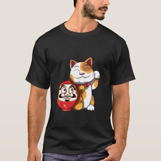 T-shirt Daruma et Chat de la Chance (Devant)