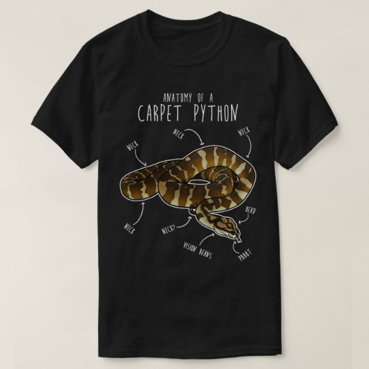T-shirt Darwin animal Python Snake Anatomie (Design devant)