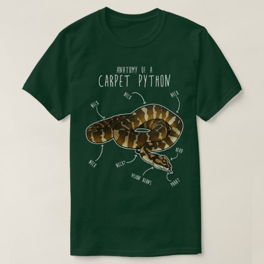 T-shirt Darwin animal Python Snake Anatomie (Design devant)
