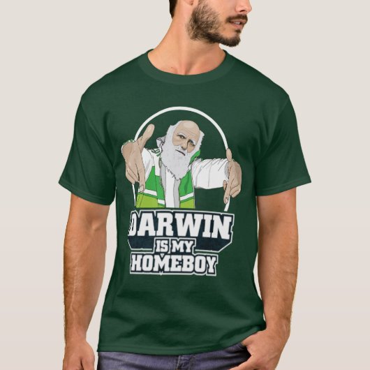 T-shirt Darwin est mon Homeboy (polychrome) (Devant)