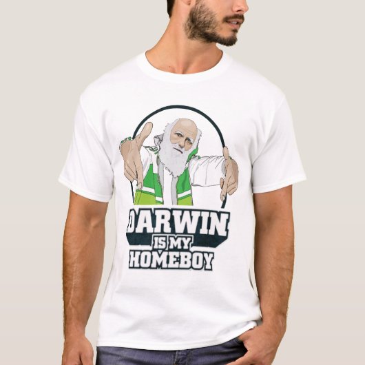 T-shirt Darwin est mon Homeboy (polychrome) (Devant)